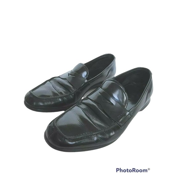PRADA Men's Black leathet Slip On Loafers Dress Shoes Size ; 7 Made in Italy - Picture 6 of 12